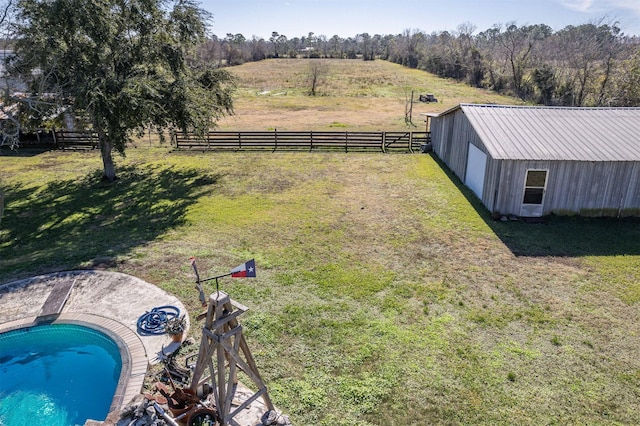 bird's eye view with a rural view