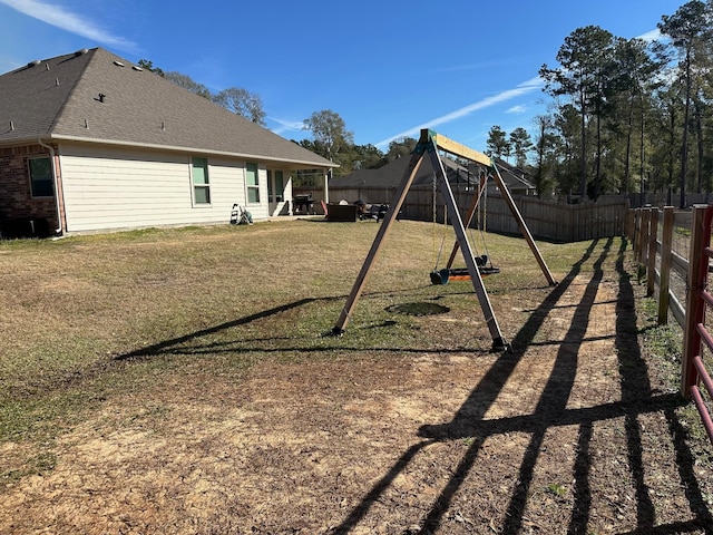 view of yard featuring a playground