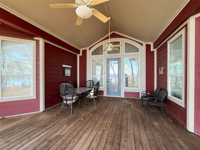 deck with ceiling fan