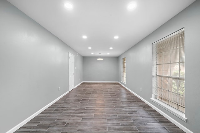 empty room featuring dark hardwood / wood-style floors