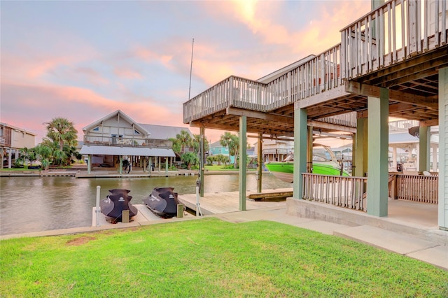 22823 Chiquita St, Galveston, TX 77554 - exterior space featuring a water view and a boat dock