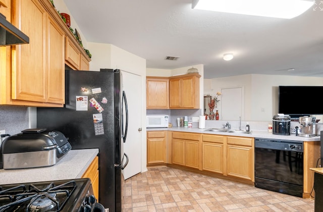 kitchen featuring sink, dishwasher, and extractor fan