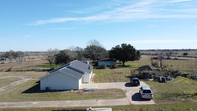 drone / aerial view featuring a rural view