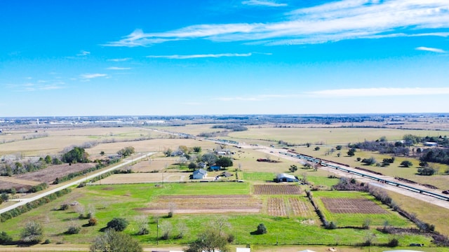 aerial view with a rural view