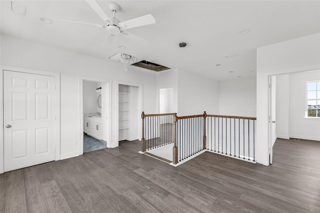 hallway featuring dark hardwood / wood-style flooring