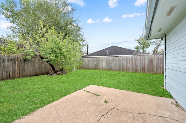 view of yard with a patio area