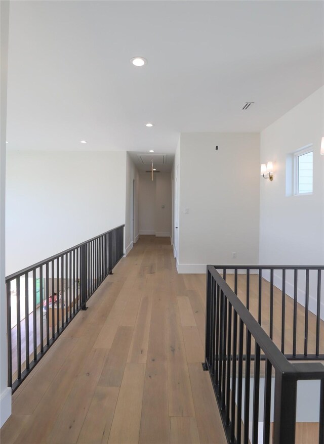 hall featuring light wood-type flooring