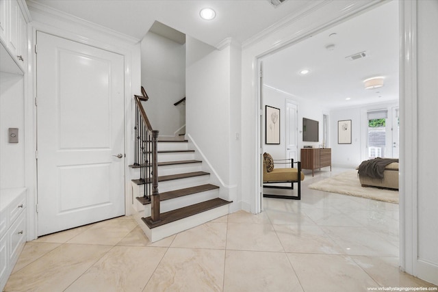 stairway with ornamental molding