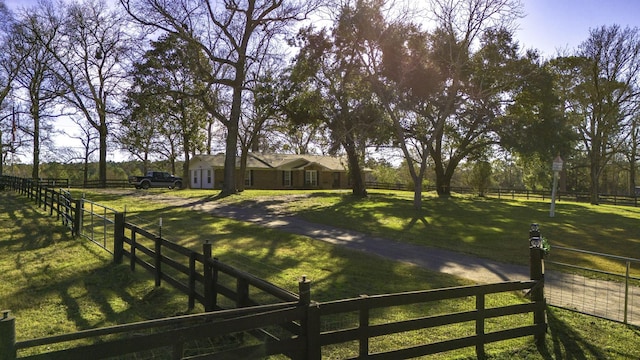 view of yard featuring a rural view