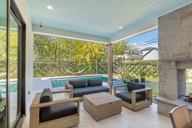 view of patio / terrace with an outdoor living space