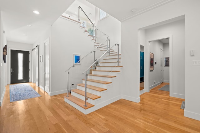 entryway featuring light hardwood / wood-style flooring