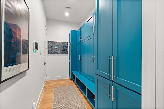 mudroom featuring light hardwood / wood-style flooring