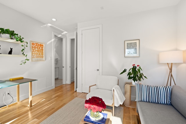 living room with hardwood / wood-style floors