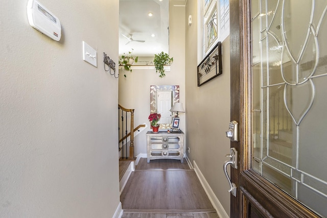 hallway featuring hardwood / wood-style floors