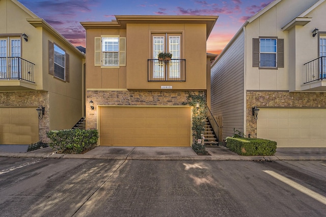 view of property with a garage