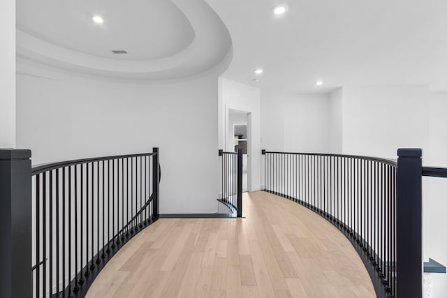 hallway with light wood-type flooring