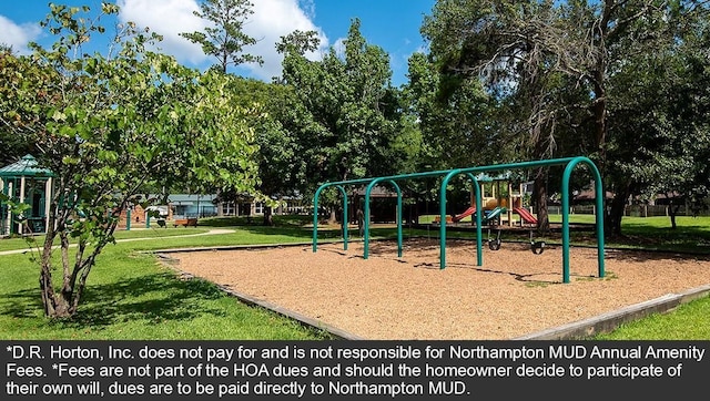 view of playground featuring a yard