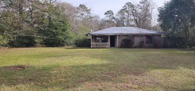 view of yard featuring a porch