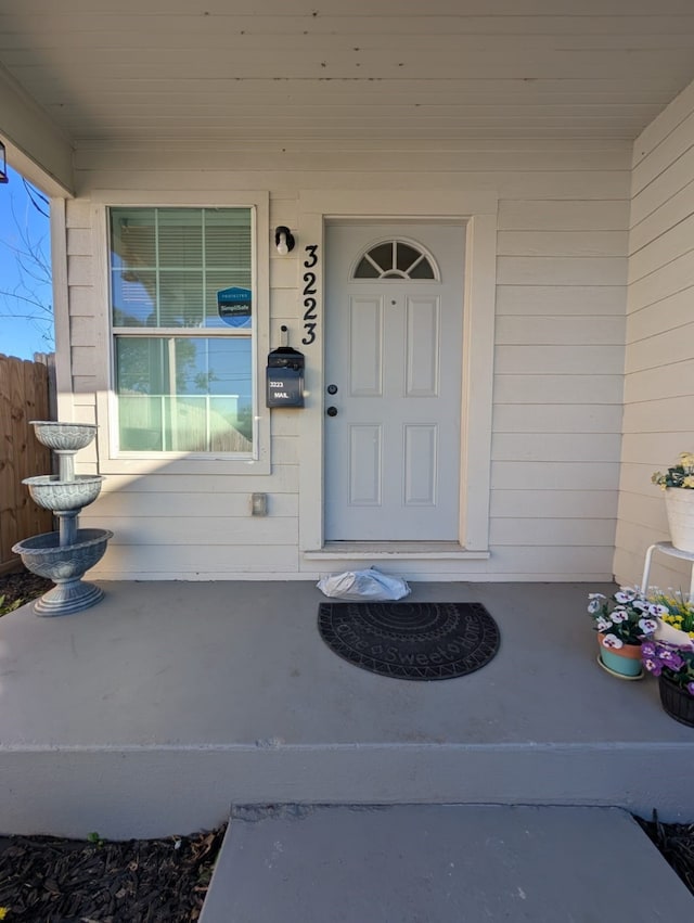 view of doorway to property