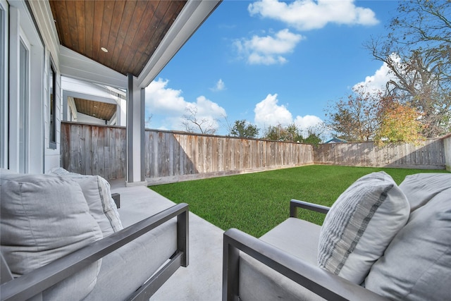 view of patio with an outdoor living space