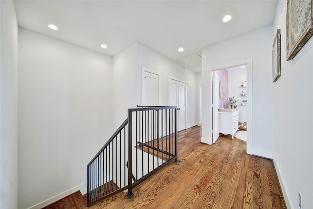 hall featuring hardwood / wood-style flooring