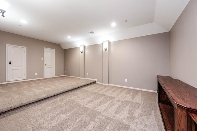 basement featuring carpet