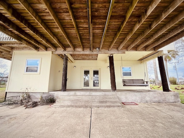 exterior space with french doors