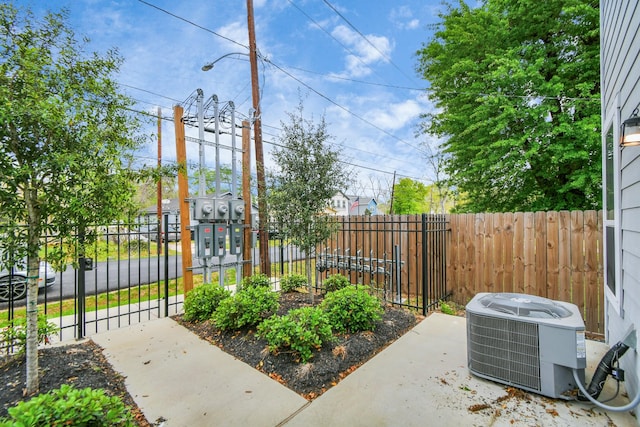 view of patio featuring central AC unit