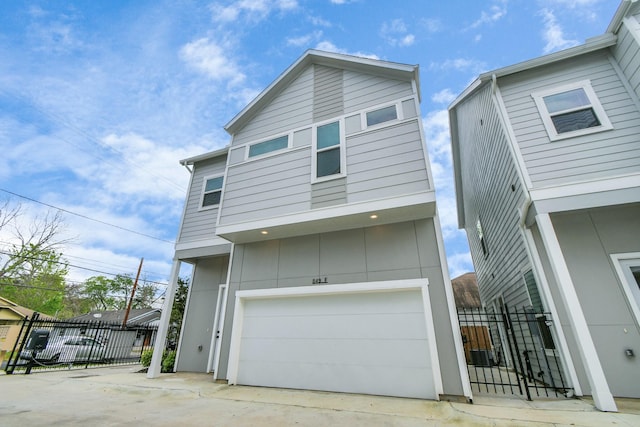 view of front of house with a garage