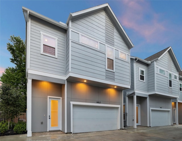 view of front of house featuring a garage