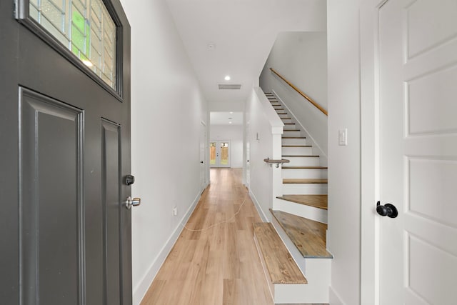 entrance foyer featuring light hardwood / wood-style flooring