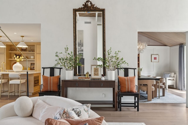 living room featuring wood-type flooring