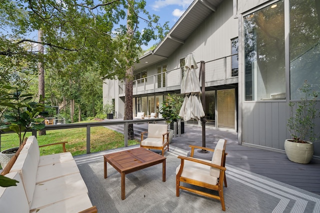 view of patio / terrace featuring a balcony