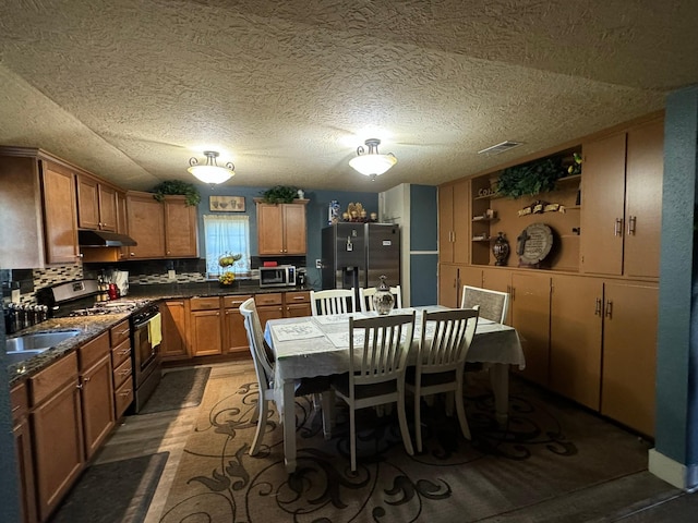 kitchen featuring appliances with stainless steel finishes, decorative backsplash, and sink