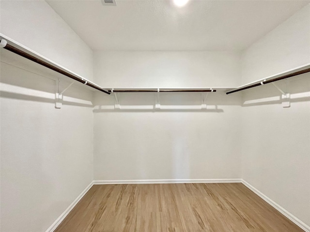 walk in closet featuring wood-type flooring