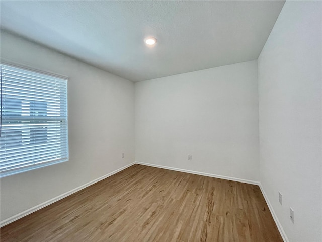 spare room with light hardwood / wood-style floors