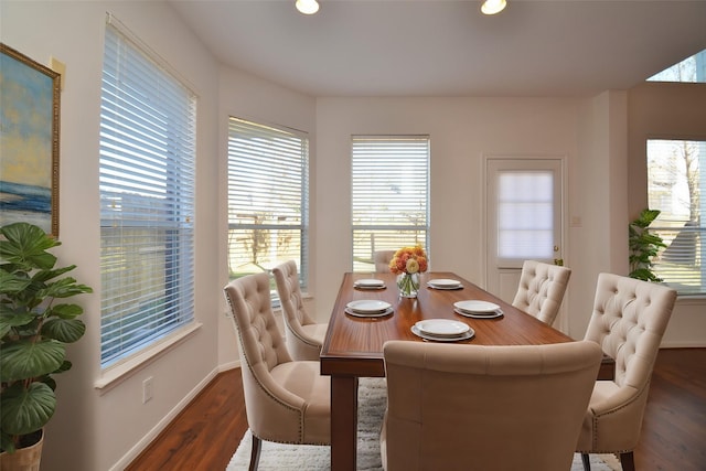 dining room featuring dark hardwood / wood-style flooring