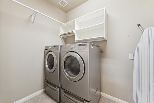 laundry room featuring washing machine and dryer