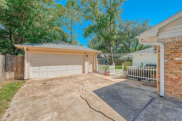 view of garage