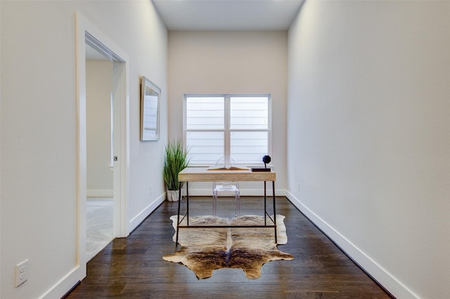 office area featuring dark hardwood / wood-style flooring