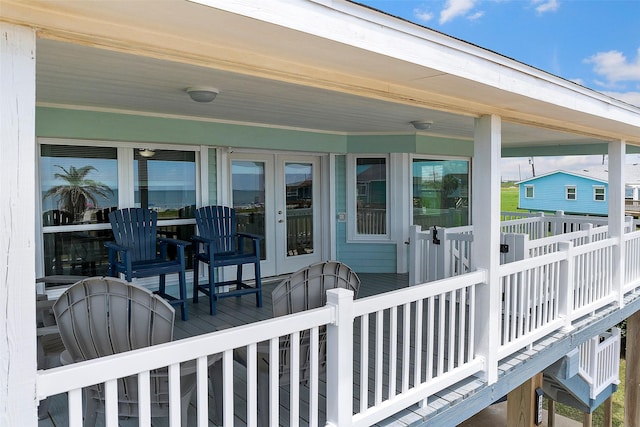 deck featuring french doors