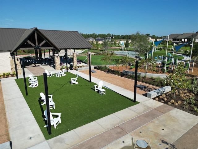 view of community with a gazebo