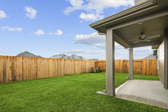 5822 Dawning Sun St, Fulshear, TX 77441 - view of yard with a ceiling fan and a patio