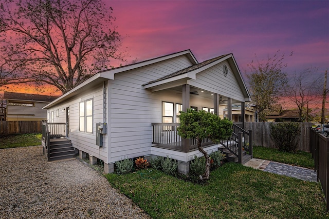 view of front of house with covered porch