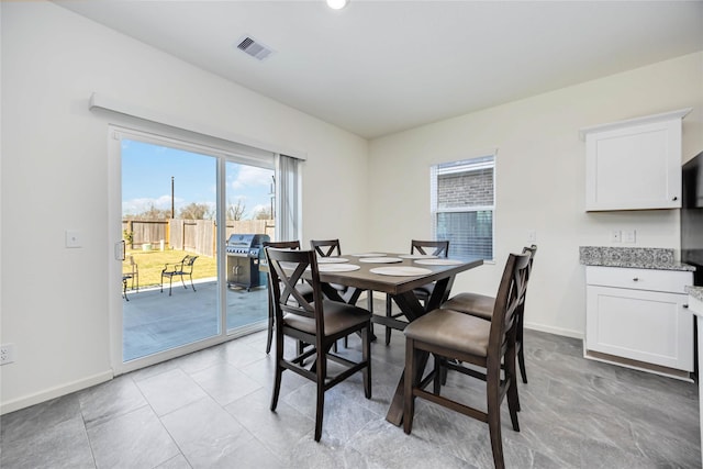 view of dining room