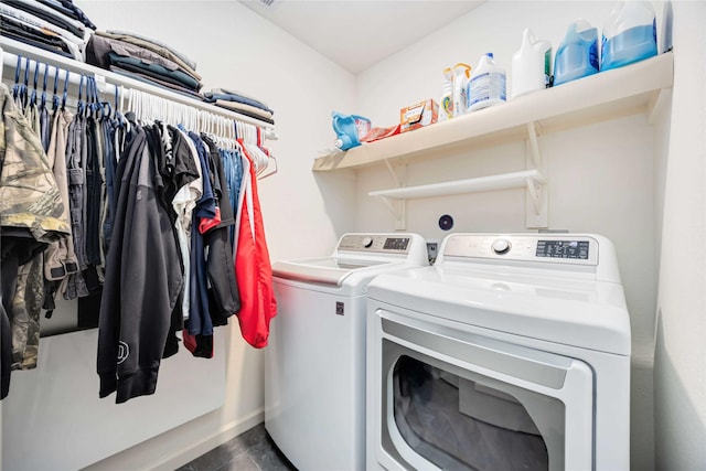 laundry area with washing machine and dryer