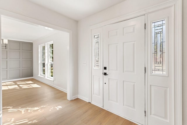 foyer featuring light hardwood / wood-style flooring