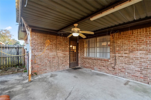 view of patio / terrace with ceiling fan