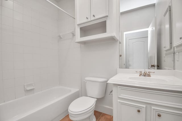 full bathroom with  shower combination, vanity, and toilet