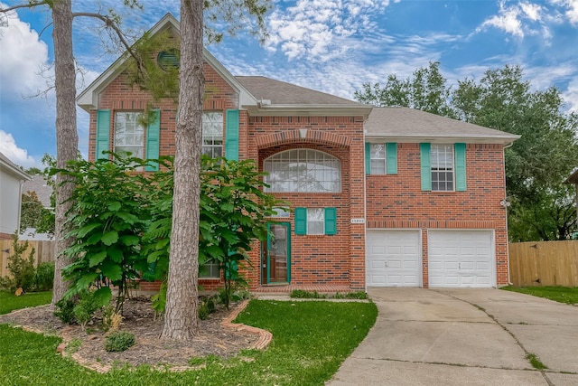 view of front of house with a garage